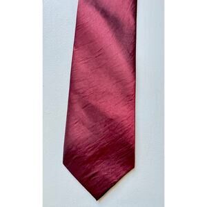 KAI LONG Handmade 100% Silk Tie Men Red Maroon Necktie